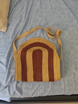 Bolso vintage/boho beige y marrón