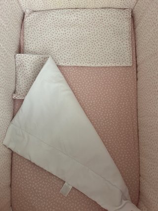 Minicuna Tijera Madera Cambrass Rosa/Blanco