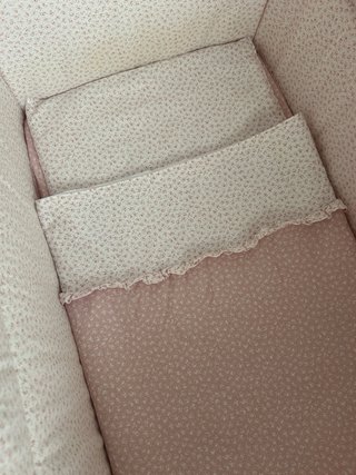 Minicuna Tijera Madera Cambrass Rosa/Blanco