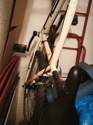 Bicicleta de montaña blanca