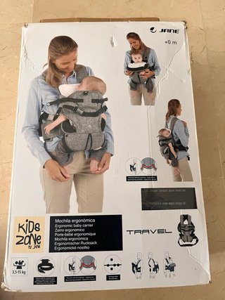 Mochila ergonómica porta bebé gris