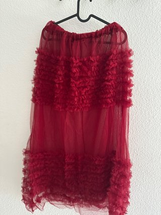 Falda roja volantes tul