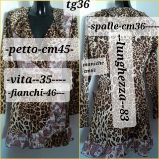 Abito Missguided Animalier Ruffle Tg XS/S Nuovo