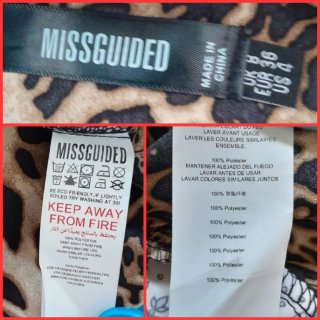 Abito Missguided Animalier Ruffle Tg XS/S Nuovo