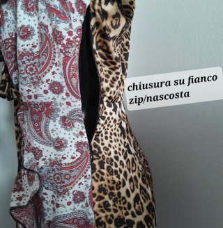 Abito Missguided Animalier Ruffle Tg XS/S Nuovo