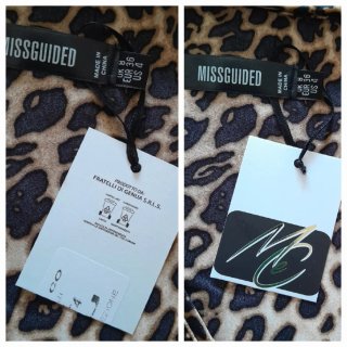 Abito Missguided Animalier Ruffle Tg XS/S Nuovo