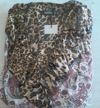 Abito Missguided Animalier Ruffle Tg XS/S Nuovo