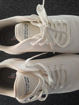 Zapatillas Skechers Bobs Squad Chaos Blancas