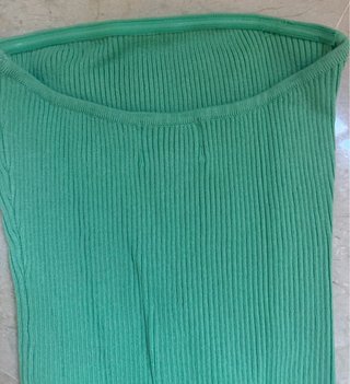 Vestido tubo canalé midi verde