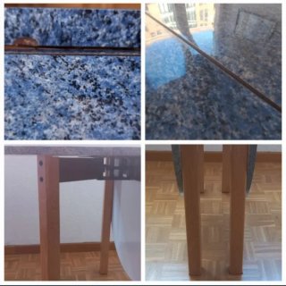 Mesa extensible y cuatro sillas para cocina