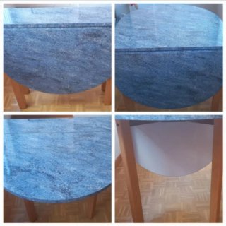 Mesa extensible y cuatro sillas para cocina