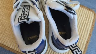 Zapatillas Versace Piel Azul y Blanco