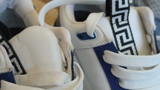 Zapatillas Versace Piel Azul y Blanco