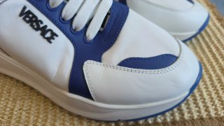 Zapatillas Versace Piel Azul y Blanco