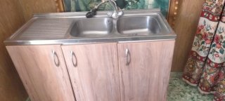 Fregadero doble con mueble