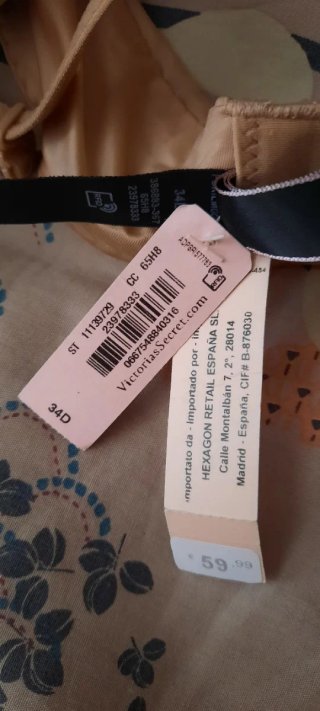 Sujetador Victoria's Secret Push Up Beige Nuevo