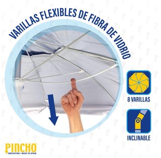 Sombrilla Playa Grande 240 cm, Antiviento