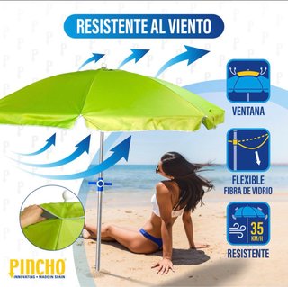 Sombrilla Playa Grande 240 cm, Antiviento