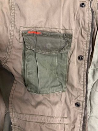 Chaqueta Superdry Talla L Beige/Verde