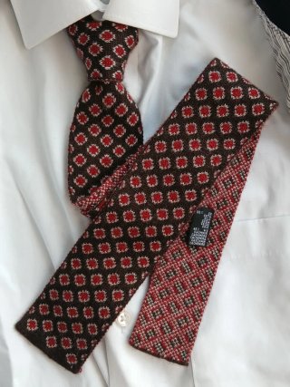 Cravatta Tricot Marrone e Rossa