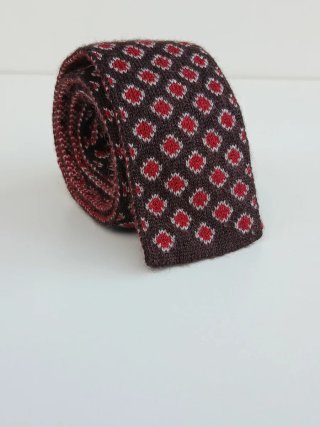 Cravatta Tricot Marrone e Rossa