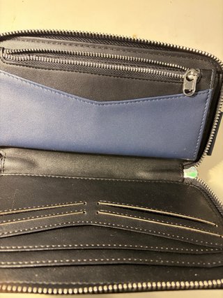 Monedero Zara Tartán Negro y Azul