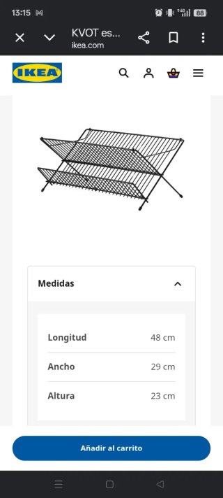Escurreplatos metálico IKEA KVOT sin usar