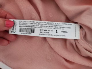 Top lencero Stradivarius rosa empolvado Talla L