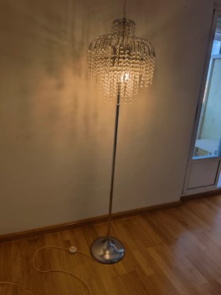 Juego Lámparas Cristal Techo y Pie