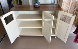 Mueble auxiliar madera y cristal