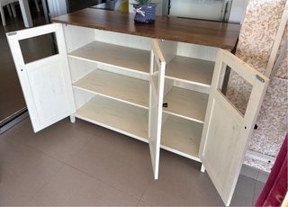 Mueble auxiliar madera y cristal