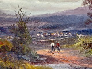 Cuadro Óleo Paisaje Rural Firmado Rodríguez