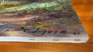 Cuadro Óleo Paisaje Rural Firmado Rodríguez