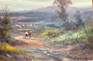 Cuadro Óleo Paisaje Rural Firmado Rodríguez