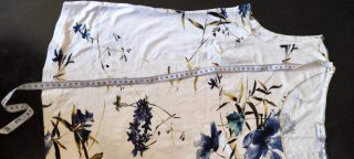 Camiseta sin mangas flores azules Talla XL