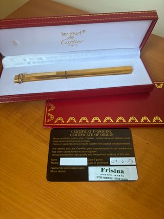 Bolígrafo Cartier Must Vendôme Dorado Guilloché