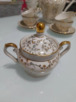 Set 10 porcellana caffè GKC oro bianco