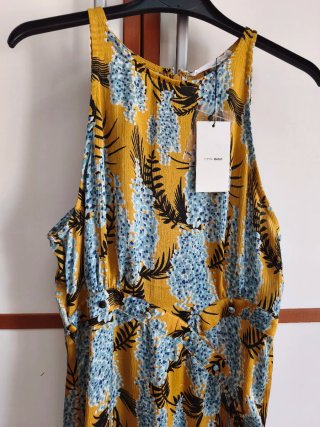 Vestido floral amarillo y azul T.S