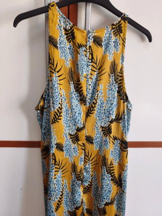 Vestido floral amarillo y azul T.S