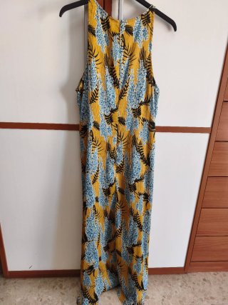 Vestido floral amarillo y azul T.S