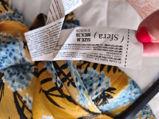 Vestido floral amarillo y azul T.S