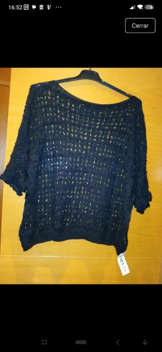 Jersey calado negro talla única