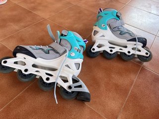 Patines en línea Oxelo grises y turquesa
