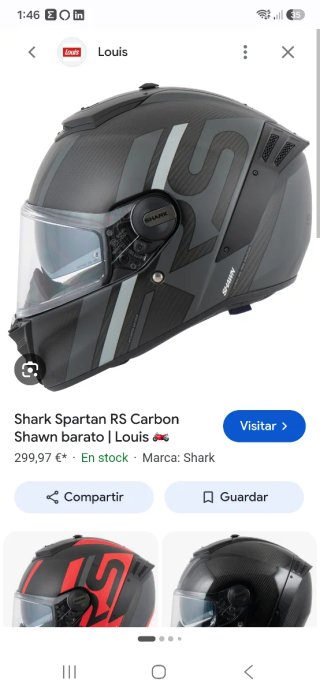 Casco Shark Spartan RS Carbon Nuevo con pilok 120