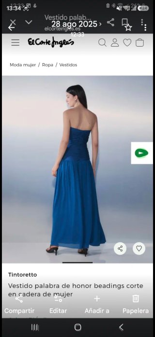 Vestido de invitada azul con capa
