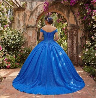 Vestido de Quinceañera Azul Brillante
