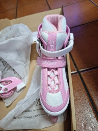 Patines en línea rosas/blancos Talla M