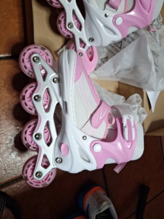 Patines en línea rosas/blancos Talla M