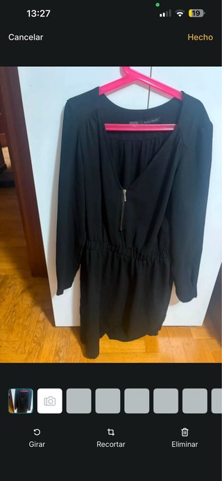 Vestido Zara negro con cremallera