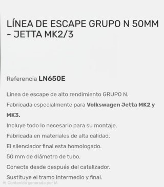 Línea de escape recta.